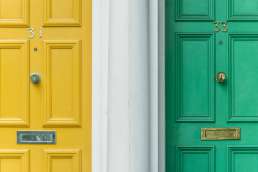Yellow and green doors