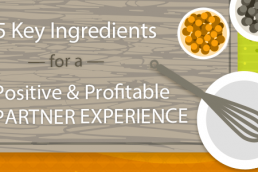 Graphic of cooking describing 5 Key Ingredients for a Positive and Profitable and Positive Partner Experience