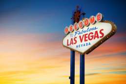 Welcome to Fabulous Las Vegas Nevada sign against sunset