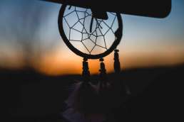 dreamcatcher with sunset in the background