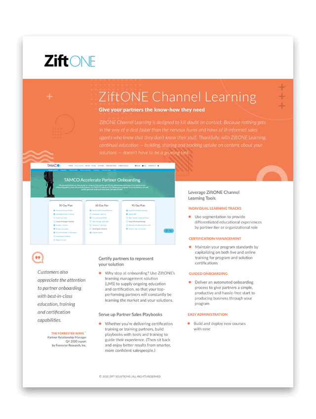 ZiftONE Partner Management booklet
